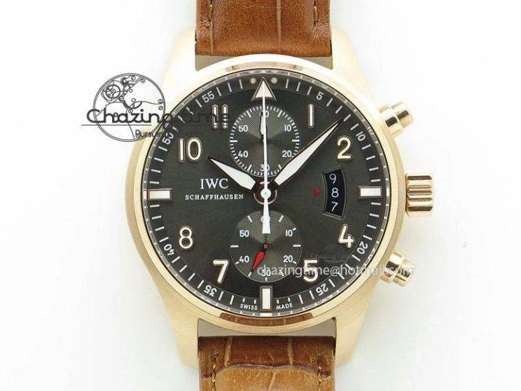 MIROTIME 0725 Pilot Chrono RG 3878 V6F Best Edition Gray Dial On Brown Leather Strap A Contemporary 7254
